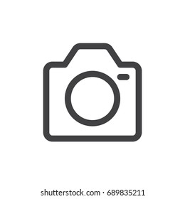 Camera line simple icon, outline vector sign, linear style pictogram isolated on white. Symbol, logo illustration. Editable stroke. Pixel perfect vector graphics