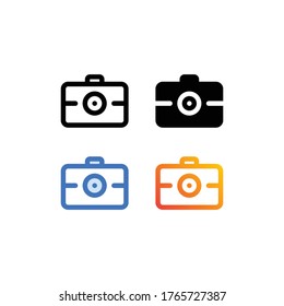 Camera line and solid icon style. Camera vector design concept, outline style pictogram on white background. Premium quality symbol. Vector sign for mobile app and web sites.