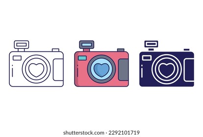 Camera line and solid illustration icon