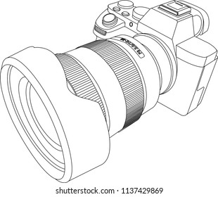 Camera line vector 