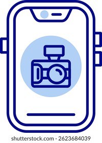 Design de ícone de vetor de linha de câmera
