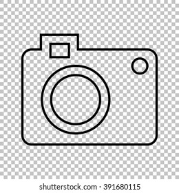 Camera line vector icon on transparent background