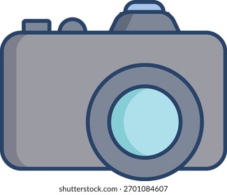 Diseño lineal del icono del color de la cámara
