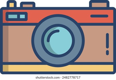 camera linear color illustration icon