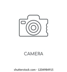 Camera linear icon. Camera concept stroke symbol design. Thin graphic elements vector illustration, outline pattern on a white background, eps 10.