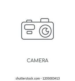 Camera linear icon. Camera concept stroke symbol design. Thin graphic elements vector illustration, outline pattern on a white background, eps 10.