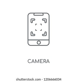 Camera linear icon. Camera concept stroke symbol design. Thin graphic elements vector illustration, outline pattern on a white background, eps 10.