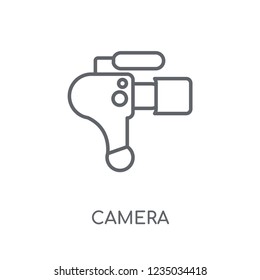 Camera linear icon. Modern outline Camera logo concept on white background from Electronic Devices collection. Suitable for use on web apps, mobile apps and print media.