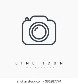 Camera list vector icon. Photo line vector icon for websites and mobile minimalistic flat design.