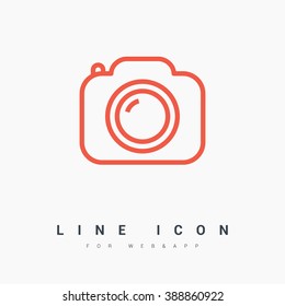 Camera list vector icon. Photo line vector icon for websites and mobile minimalistic flat design.