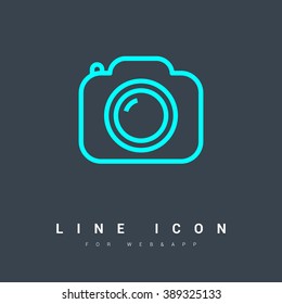 Camera list vector icon. Photo line vector icon for websites and mobile minimalistic flat design.