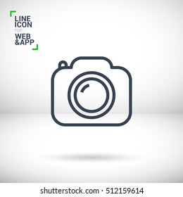 Camera list vector icon. Photo line vector icon for websites and mobile minimalistic flat design.