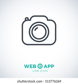 Camera list vector icon. Photo line vector icon for websites and mobile minimalistic flat design.