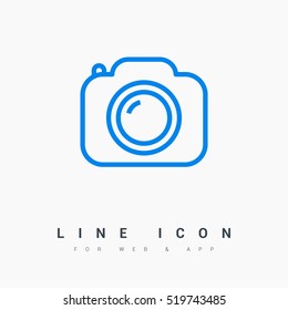 Camera list vector icon. Photo line vector icon for websites and mobile minimalistic flat design.