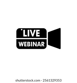 Camera and Live icon logo. Live Webinar button icon vector