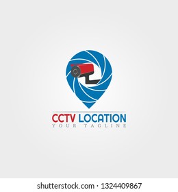 camera location icon template, creative vector logo design, camera shop,illustration element