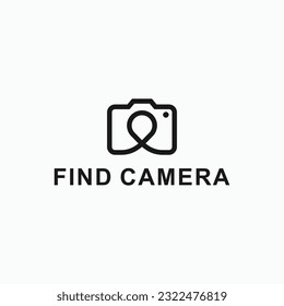 camera location logo design vector silhouette illustration