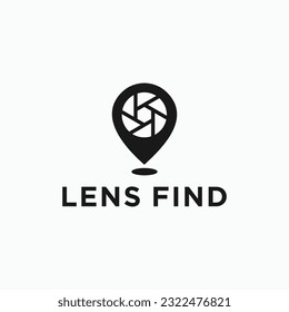 camera location logo design vector silhouette illustration