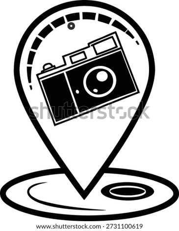 Camera Location Pin Icon Photography Map Marker Vector