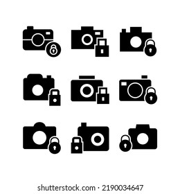 camera lock icon or logo isolated sign symbol vector illustration - Collection of high quality black style vector icons
