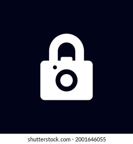 camera lock logo with bold concept