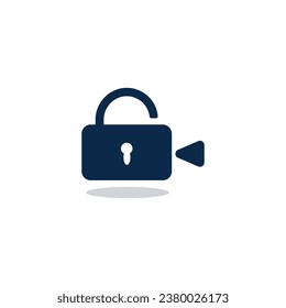 camera lock logo design business illustration.