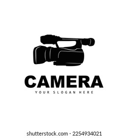 Camera Logo, Cameraman Design, Studio Camera And Photographer Vector, Template Icon
