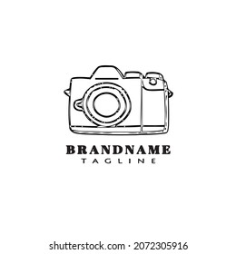 camera logo cartoon design template icon black modern isolated vector illustration