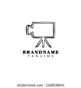 camera logo cartoon design template icon black modern isolated cute illustration