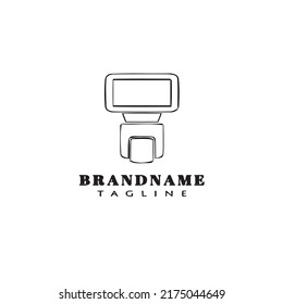 camera logo cartoon design template icon black modern isolated vector flat