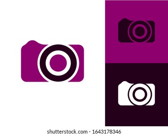 Camera logo design for brand and company with flat style.