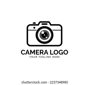 Camera logo design on white background, Vector illustration.