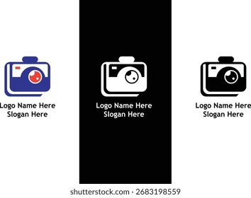 Camera logo design on white background, Minimal Camera Logo Design
