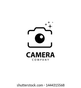 Camera Logo Design Outline Monoline