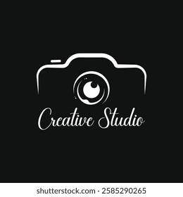 Camera Logo Design. Photo Camera Icon Vector. Photography logo. Line Art of Camera Vector Illustration