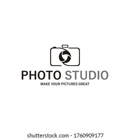 a camera logo design for photo studio