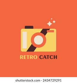 camera logo design with retro colors