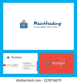 Camera Logo design with Tagline & Front and Back Busienss Card Template. Vector Creative Design