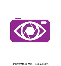 Camera logo design vector with color 