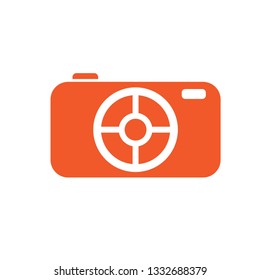 Camera logo design vector with color 