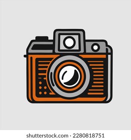 Camera Logo design, Vector simple minimalist camera icon illustration.