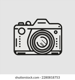 Camera Logo design, Vector simple minimalist camera icon illustration.