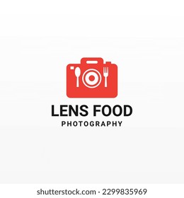 Camera logo for food photography with cutlery