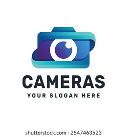 Camera logo gradient colorful vector icon illustration