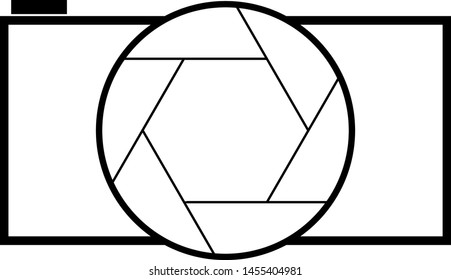 Camera logo icon in black and white