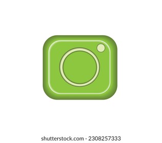 Camera logo icon in green tones. Vector illustration