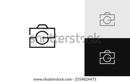 Camera logo icon with letter Z and G logo design vector