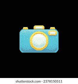 Camera Logo Icon in Pixel Art