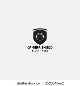 camera logo icon. from shield template