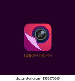camera logo icon, sign or symbol for photography community or organization